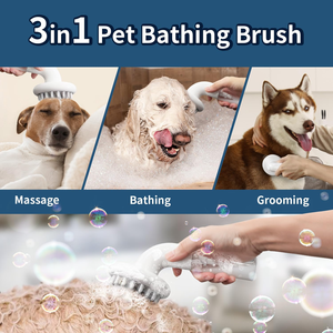 3 in 1 TPR Combs for <b>Dogs</b> 80ml Pet Cleaning & Grooming Products Cat Hair Removing <b>Bathing</b> Brush - Product Image 6