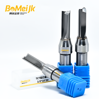 BoMeiJK Mata Bor Router TCT 2 Mata Pisau Lurus Kelas Industri, Pemotong Karbida Tugas Berat untuk Pengerjaan Kayu ODM/OEM Sudut Helix 45