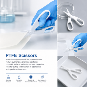 Tijeras de corte para laboratorio Degao, material PTFE completo, inerteras a los químicos, antiadhesivas, para cortar muestras viscosas en el laboratorio. - Product Image 2