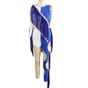 Formation équipe scène Performance porter Dancewear Majorette uniforme Costume de danse Jazz Cheerleading porter avec paillettes et frange - Product Image 5