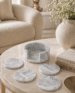 Indian Supplier <b>Marble</b> <b>Coasters</b> Set for for Traditional Tea Serving Coffee Shops Boutique Cafes Available at Good Price - Product Image 2