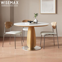 Meubles WISEMAX, style nordique, meubles de maison, table à manger simple en bois et ardoise, table ronde durable pour salle à manger
