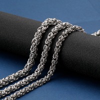 Colliers pour Hommes en Acier Inoxydable à Maillons O Épais et Complexes, Motif Os de Dragon Tressé, Bijoux Personnalisés Chic 2026 MGBC1136