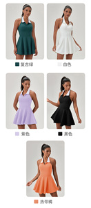 Robe de golf en spandex pour le tennis de plage, robes ajustées athlétiques pour femmes, robe de golf élégante pour l'entraînement, Falda De Tenis Para Mujere - Product Image 6