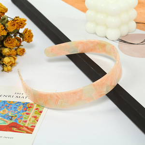 HONEY Bunga grosir 2.5cm ikat kepala polos asetat untuk wanita bando pola tidak beraturan Resin sangat elastis dekorasi luar Hai - Product Image 3