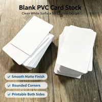 Carte blanche vierge en PVC CR80 personnalisée pour impression jet d'encre, contrôle d'accès, carte de visite numérique et applications d'identification