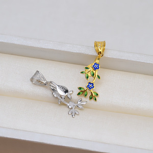 Colgante de Plata 925 Hecho a Mano con Diseño Barroco de Flor y Hoja en Resina Epoxi para Mujer, Base Hueca con Perla de Forma Especial, Componente para Joyería DIY - Product Image 4