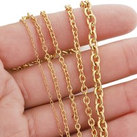 Classique 18K Or PVD Plaqué En Acier Inoxydable Rond Câble Chaîne Collier Bracelet Accessoires Bijoux Croix Chaîne