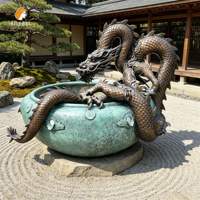Grande fontaine en bronze de style chinois MILY, design antique, durable pour l'extérieur, la villa, le jardin, la cour