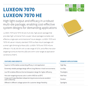 Vente flash Lumileds L170-4090701200000 90CRI LUXEON 7070 puce LED SMD blanc naturel 4000K 143 Lm/W 8.4W garantie 1 an - Product Image 2