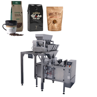 Machine d'emballage automatique sous vide pour café, remplisseuse de sachets préformés, peseuse linéaire à 2/4 têtes pour sachets à soufflet, à fermeture éclair et à fond plat, CE