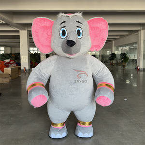 Costume de mascotte éléphant gonflable <span class=keywords><strong>rose</strong></span> réaliste déguisement adulte pour carnaval et capacité de marche d'halloween en vente - Product Image 1