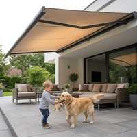 Auvent rétractable coupe-vent fiable, robuste, en aluminium motorisé pour balcon