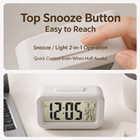 Jam Alarm Digital LED Desain Minimalis Sederhana Jam Meja Digital dengan Fungsi Tunda Bertenaga USB Kecerahan Dapat Disesuaikan