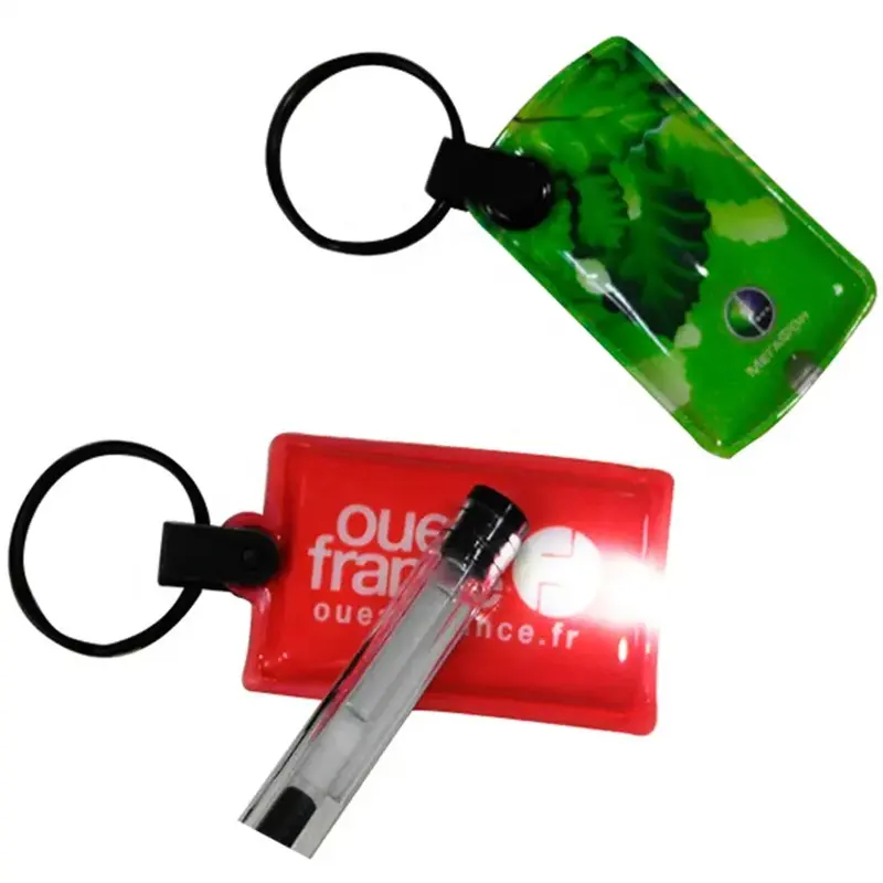 Khuyến mại nhựa mini PVC LED Torch Keychain Keyring