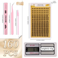 Extensions de cils en grappe DIY en gros, 768 pièces, longueurs mixtes, cils individuels doux et naturels, faux cils