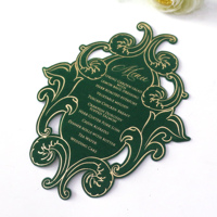 Gran oferta, diseño único, tarjeta de menú de boda de terciopelo verde oliva, tarjetas de invitación de boda de lámina dorada