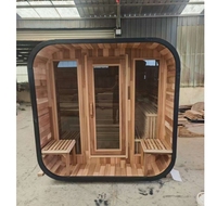 Meilleurs fournisseurs de sauna en bois massif traditionnel en cèdre rouge avec véranda pour 4 à 6 personnes en extérieur