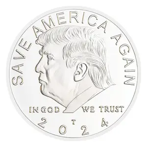 Il presidente dell'america Donald oro e argento placcato 2024 moneta Souvenir salva di nuovo l'America sostenitori Souvenir monete regalo