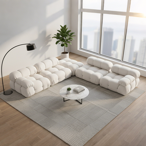 Sofá de Lujo para Sala de Estar, Sofá Mario Bellini, Conjunto de Sofás Puff, Diseño Modular de Tela Moderna, Cómodo y Personalizable - Product Image 6