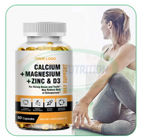 OEM Complément de Zinc en Vrac Ca Mg Zn Calcium Magnésium Zinc + Vitamine D3 Capsules Molles pour Soutenir la Santé Squelettique et Musculaire