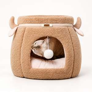 Wholesale Custom Warm Cave Dog Cat Bed Indoor Pet House Plush Washable Medium Small <b>Nest</b> Cushion Puppy Kitten Supplies OEM & ODM - Product Image 1