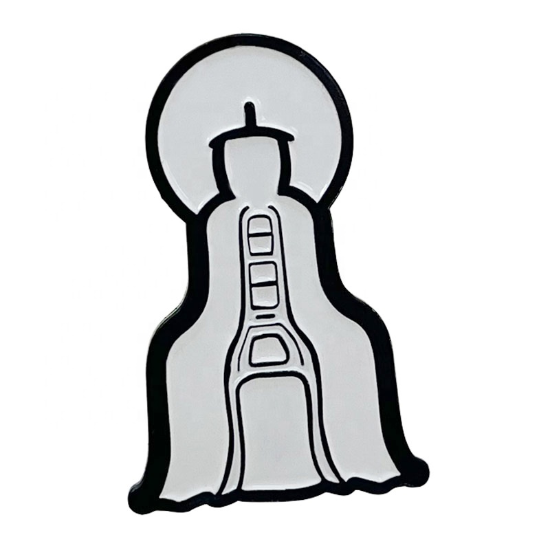 Manufacturer Custom Design Logo Metal White Enamel Animation Lapel Pin Badge Coat Chest Brooch Dye Black Soft Enamel Animals Pin