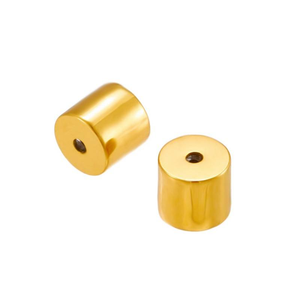 Attaches de boucles d'oreilles cylindriques en acier inoxydable plaqué or 18 carats personnalisées, accessoires de bijoux étanches - Product Image 6