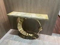 Table d'appoint longue en marbre noir Petite table console