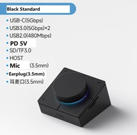 Station d'accueil Button Dock pour Mac, PC portable, éclairage RGB, ports USB 3.0, USB-C, 3,5 mm