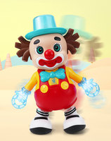Poupées de dessin animé pour enfants jouets cadeaux clowns dansants électriques avec éclairage et musique matériau ABS se balançant à gauche et à droite