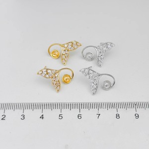 ต่างหูเงินแท้ S925 รุ่น 22383 สำหรับงาน DIY ประดับมุก พร้อมถาดเปล่าและห่วงสำหรับใส่ลูกปัดกลมขนาด 10-12 มม. สำหรับออกแบบเครื่องประดับแฟชั่น - Product Image 4