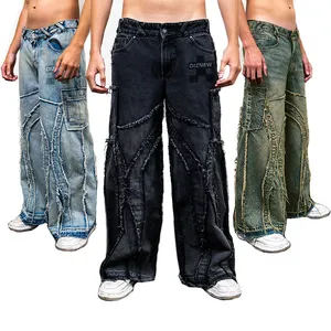 DIZNEW ODM vente en gros en vrac vêtements hommes pantalons jeans oversize 2024 Streetwear designer boyfriend jeans