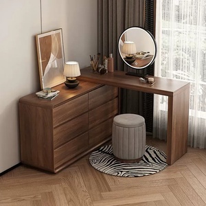 Tocador Moderno con Luces LED y 3/6/9 Cajones, Mesa <span class=keywords><strong>de</strong></span> <span class=keywords><strong>Maquillaje</strong></span> <span class=keywords><strong>de</strong></span> Madera Maciza Marrón <span class=keywords><strong>para</strong></span> Dormitorio, Hogar, Belleza, Hotel - ¡Oferta Caliente! - Product Image 5