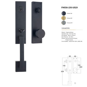 Juego de Cerradura de Puerta Principal de Lujo Europeo con Grabado en Oro de 24K, Totalmente en Cobre, para Puerta de Madera - Product Image 1