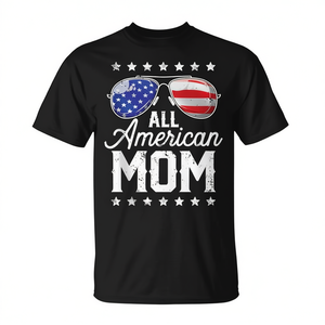 Camiseta All American Mom para el 4 de julio, diseño patriótico, ropa familiar - Product Image 2