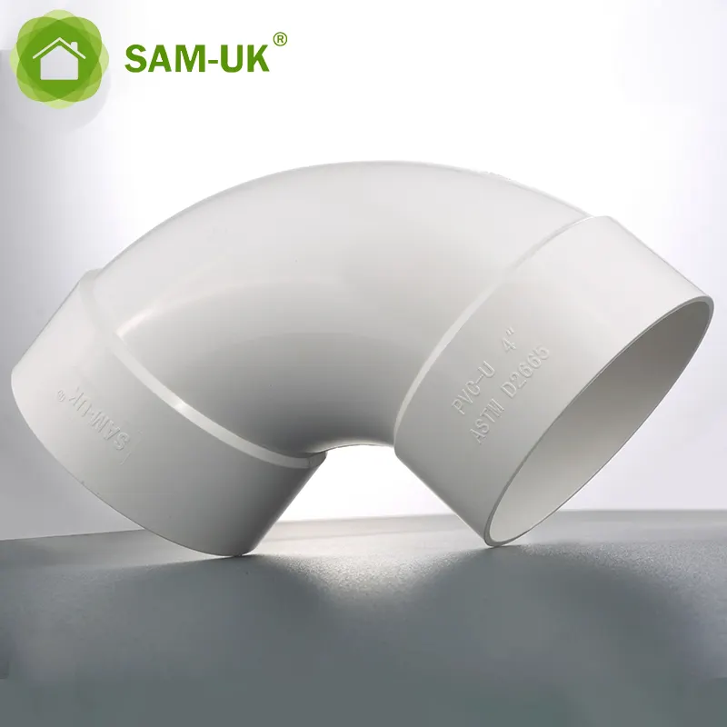 원래 공장 도매 고품질 ASTM d2665 흰색 플라스틱 PVC 파이프 제조 업체 위생 파이프 피팅 파이프 벤드