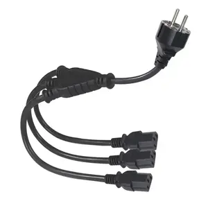 250v 15A Indoor Extension Cord Splitter CEE 7/17 To IEC C13 Power Cord Y Splitter for Computer, LED Stage Light