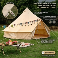 Tienda de campaña estilo yurta mongola para glamping, con ventanas de malla de algodón transpirable y protección UV para el verano, ideal para escapadas familiares.