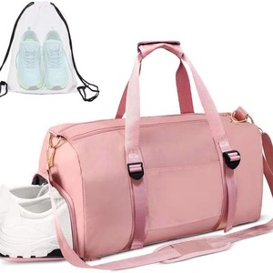 Customized Logo Large Capacity Travel <b>Storage</b> Bag with Shoe Compartment, Fashion Handheld Sports Organizer for Fitness Gym Yoga - Product Image 5