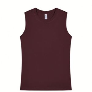Camiseta sólida personalizada al por mayor, tela de algodón puro y color blanco, chaleco personalizado con cuello redondo, Camiseta deportiva sin mangas para hombre - Product Image 5