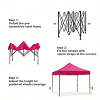 Tente de réception publicitaire extérieure durable, résistante au vent, rétractable, imperméable, anti-UV, en tissu Oxford, impression personnalisée, vente en gros