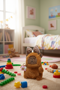 Simpatico orsacchiotto di peluche marrone con fiocco e borsetta 11-30 cm per bambini dai 2 ai 4 anni, giocattolo di peluche unisex - Product Image 2