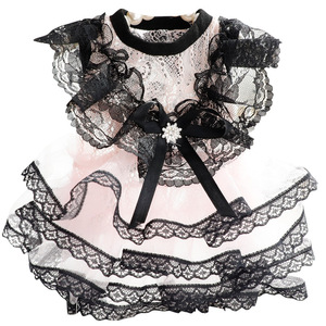 Pet Dog Dress Black And <b>White</b> <b>Lace</b> Tutu Skirt For Small Dogs Teddy Four Seasons Polyester - Product Image 5