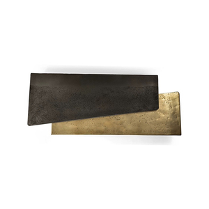 <span class=keywords><strong>Mesa</strong></span> central moderna de acero inoxidable martillado Alto y Bajo vintage, diseño de sala de estar con material metálico - Product Image 3