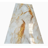 Décoration intérieure, feuille de marbre en PVC 3D imperméable à revêtement brillant UV, panneau en cristal de carbone, feuille de plastique en bambou et charbon de bois WPC