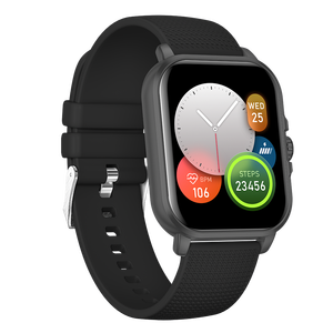 שעון חכם מרובע שחור F34 TFT תואם לאנדרואיד עם רצועת סיליקון לבריאות, שיחות בלוטות', מדידת חמצן בדם ודופק - Product Image 2