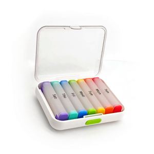 กล่องยาแบบพกพา 7 วัน สีรุ้ง วัสดุพลาสติก ปรับแต่งได้ 14 ช่อง - Product Image 2