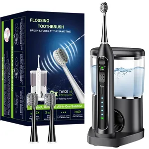 2 in 1 Brushing and Flossing Combo Electric Toothbrush cordless powerful water dental flosser for Adults