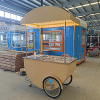 Chariot mobile réfrigéré pour la vente de glaces et de gelatos, avec auvent, idéal pour la distribution de bâtonnets glacés